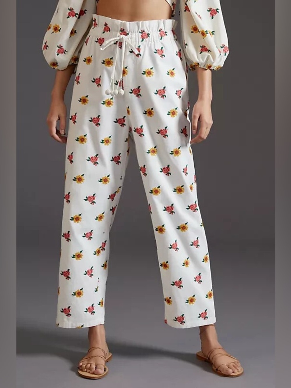 Farm Rio Women’s Floral Print Straight Leg Pants Small